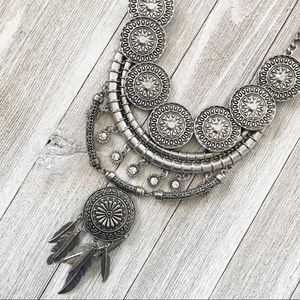 Silver statement necklace